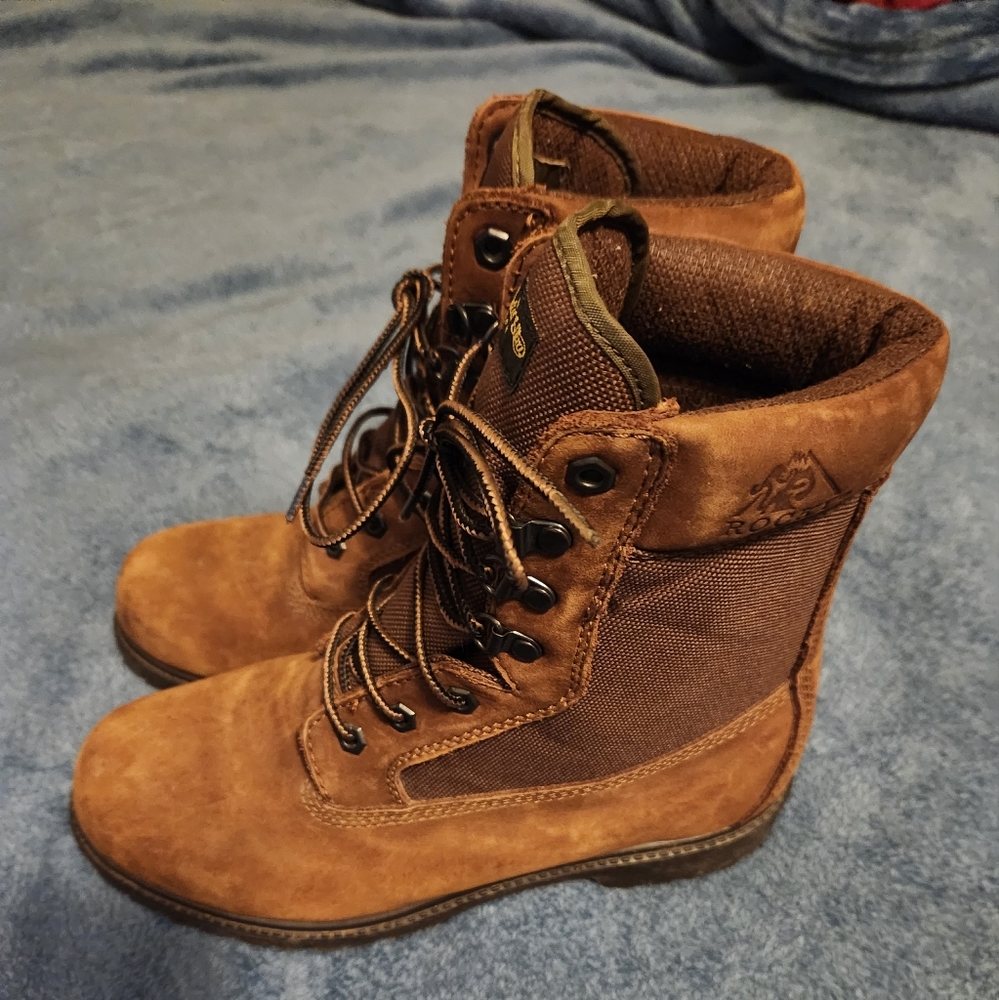 Rocky brown leather men's work boot Thinsulate insulated insulation size 8